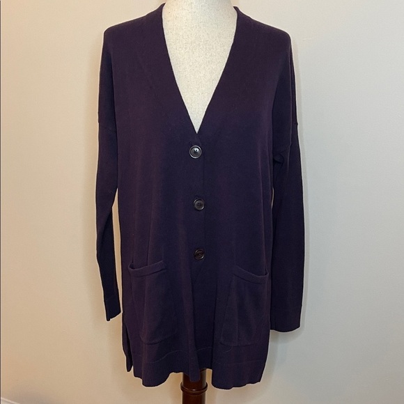 J. Jill Sweaters - J.Jill Purple V-Neck Button Cardigan Sweater • Small Petite • Cotton Blend
